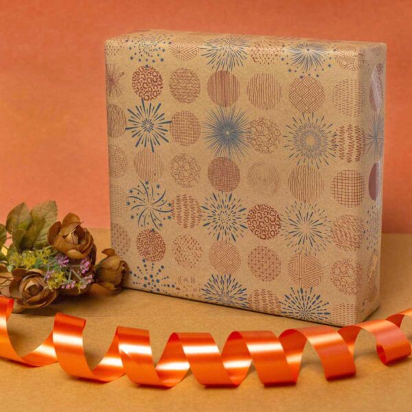 Polka Dots Kraft Gift Wrapping Paper: Red Blue Colours