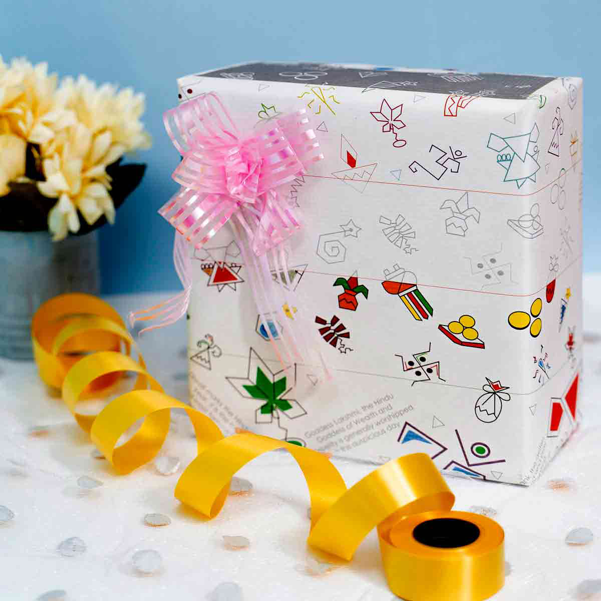 Diwali Doodle Gift Wrapping Paper with Facts: Add Some Charm with Doodles and Facts