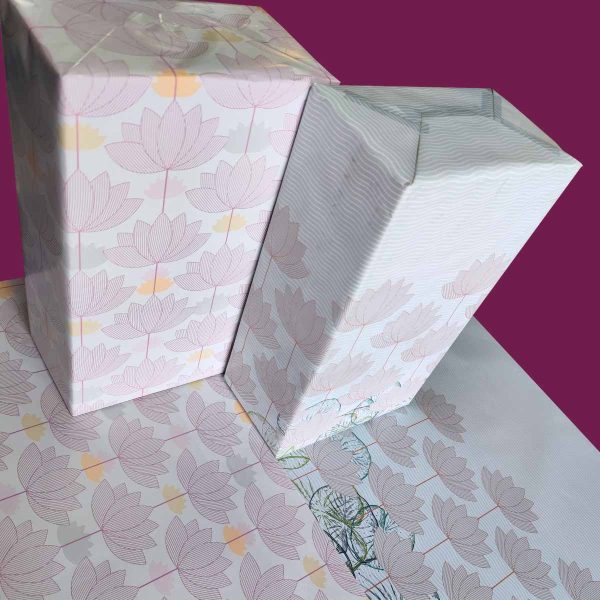 Festive Lotus  with Lotus Pond | Pack of 20 Gift Packing Sheets