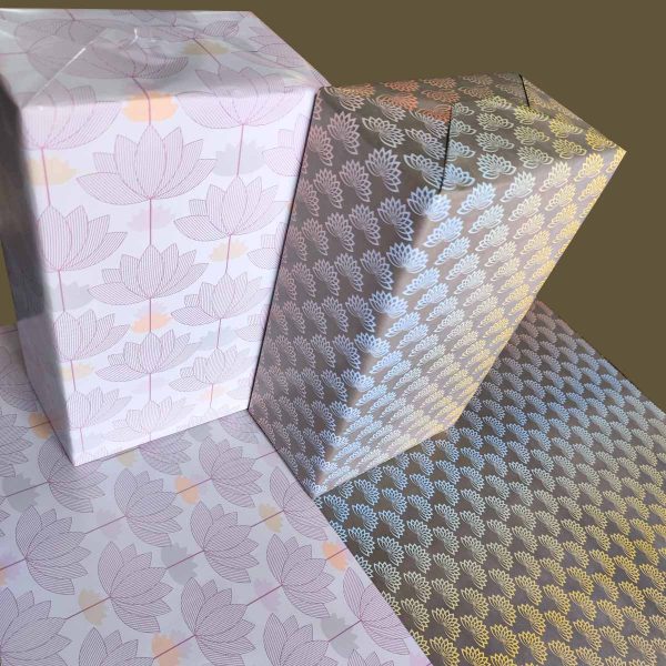 Festive Lotus with Forever Lotus | Festive designs | Set of 20 Wrapping Papers