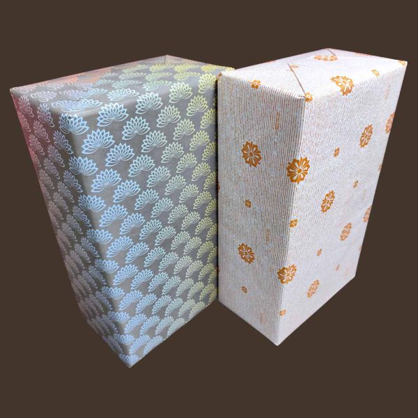 Classic Marigold with Lotus Pattern | Set of 20 Gift Wrapping  Sheets Roll - Image 2