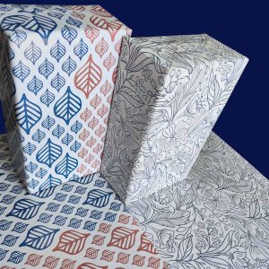 Monotone Leaf with Sepal Dual tone | 20 Sheets | Gift Wrapping Paper